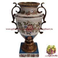 Ваза. Фарфор и бронза. Декор Ажуда. Ручная работа. Высота 39 см