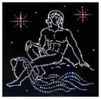 Картина со стразами SWAROVSKI / Сваровски  Знак зодиака &quot;Водолей&quot;  25x25 см