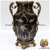 Ваза. Фарфор и бронза. Коллекция Чёрное море. Ручная работа. Высота 42 см