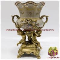 Ваза. Фарфор и бронза. Ангелы Декор триумф. Ручная работа. Высота 46 см