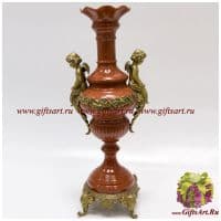 Ваза напольная. Фарфор и бронза. Коллекция Мечты ангелов. Ручная работа. Высота 56 см