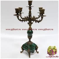 Подсвечник на 5 свечей. Фарфор и бронза. Декор Хозяйка медной горы. Ручная работа. Высота 44,5 см