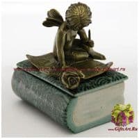 Шкатулка Ангел. Фарфор и бронза. Декор Хозяйка медной горы. Ручная работа. Размер 13 см