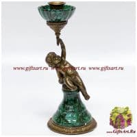 Подсвечник. Фарфор и бронза. Декор Хозяйка медной горы. Ручная работа. Высота 25 см