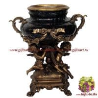 Ваза. Фарфор и бронза. Ангелы Декор Флёр-де-ли Fleur de Lys. Ручная работа. Высота 39 см