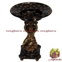 Чаша Херувимчик. Фарфор и бронза. Ручная работа. Декор Флёр-де-ли Fleur de Lys. Высота 25 см