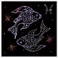 Картина Знак зодиака Рыбы со стразами Сваровски 25x25 см