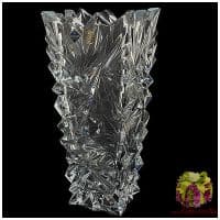 Ваза для цветов хрустальная Глейшэр Высота 30,5 см Ручная работа Чехия