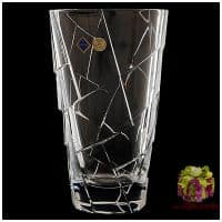 Ваза для цветов хрустальная Крэк 30,5 см Bohemia Ручная работа Чехия