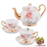 Чайный сервиз Итальянская роза на 2 персоны 5 предметов Костяной фарфор