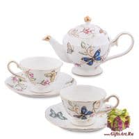 Чайный сервиз Райский уголок на 2 персоны 5 предметов Костяной фарфор
