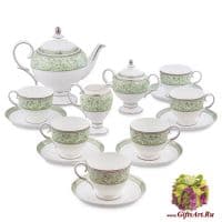 Чайный сервиз Аделина на 6 персон 15 предметов Костяной фарфор