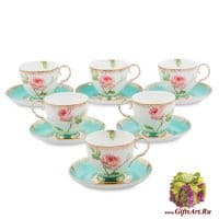 Чайный сервиз Роза Милана на 6 персон 12 предметов Костяной фарфор