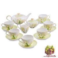 Чайный сервиз Калла на 6 персон 15 предметов Костяной фарфор