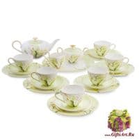 Чайный сервиз Калла на 6 персон 22 предмета Костяной фарфор