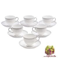 Чайный сервиз Венецианская Классика 6 персон 12 предметов Костяной фарфор