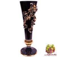 Ваза Грозди чёрного винограда Высота 59 см стразы керамика Стелла Италия