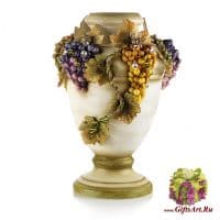 Ваза &quot;Грозди винограда&quot; Высота 42 см стразы керамика Стелла Италия