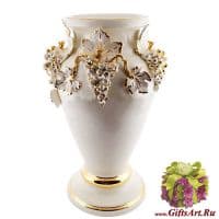 Ваза &quot;Белый виноград&quot; стразы Сваровский Высота 52 см Стелла Италия