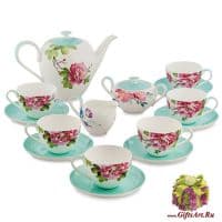 Чайный сервиз Тоскана на 6 персон 15 предметов Костяной фарфор