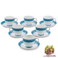 Чайный сервиз Византия 6 персон 12 предметов Костяной фарфор