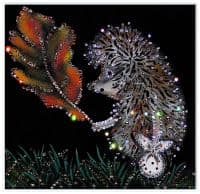 Картина из кристаллов Сваровски Ёжик в тумане 20x20 см