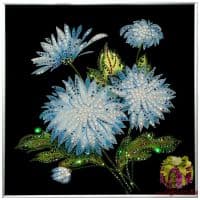 Картина со стразами Сваровски Букет Хризантем 25x25 см