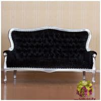 Диван 3-местный темнофиолетовый с серебренной отделкой. Велюр. Дерево. МДФ. Длина 180 см.