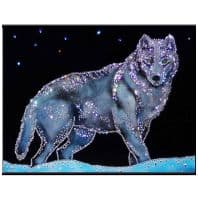 Картина из кристаллов стразы Сваровски SWAROVSKI Волк Размер 40x30 см