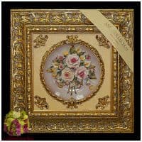 Картина фарфоровая панно Букет цветов 45 х 45 см. Италия