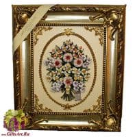 Картина фарфоровая панно Букет прекрасных цветов  65 х 59 см. Италия Картина фарфоровая панно Букет прекрасных цветов  65 х 59 см. Италия