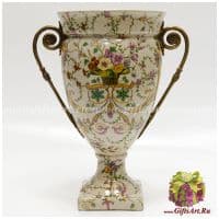 Ваза. Фарфор и бронза. Декор Мавританский сад. Ручная работа. Высота 33 см