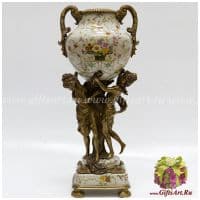 Ваза Грации. Фарфор и бронза. Декор Мавританский сад. Ручная работа. Высота 48 см