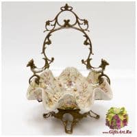 Ваза конфетница. Фарфор и бронза. Декор Мавританский сад. Ручная работа. Высота 31 см