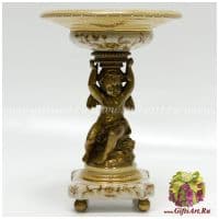 Вазочка Ангел. Фарфор и бронза. Декор Хэмпшир. Ручная работа. Высота 25 см