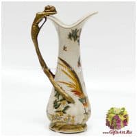 Кувшин. Фарфор и бронза. Декор Пара золотых фазанов. Ручная работа. Высота 23 см
