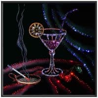 Картина со стразами Натюрморт с бокалом