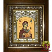 Икона освященная &quot;Иверская икона Божией Матери&quot;, 14x18 см, в деревянном киоте 20x24 см, 20x24 см