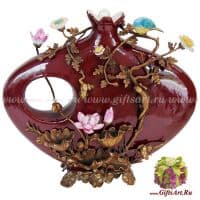 Ваза. Фарфор и бронза. Коллекция Цветок лотоса. Ручная работа. Высота 44 см