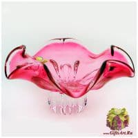 Ваза блюдо цветное стекло. 29 см. 572526201 Ручная работа. Чехия