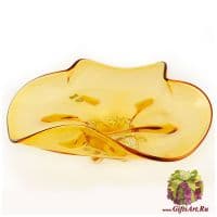 Ваза блюдо цветное стекло. 40 см. 224560401 Ручная работа. Чехия