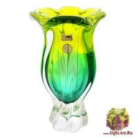 Ваза цветное стекло Высота 25 см 111895501 Ручная работа Чехия