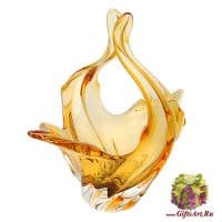 Ваза конфетница цветное стекло 22 см 941939501 Ручная работа Чехия