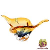 Ваза блюдо цветное стекло. 30 см. 942914701 Ручная работа. Чехия