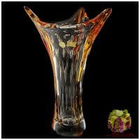 Ваза цветное стекло Высота 38 см 945857801 Ручная работа Чехия