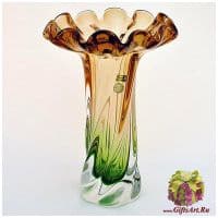 Ваза цветное стекло Высота 30 см 284846901 Ручная работа Чехия