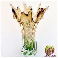 Ваза цветное стекло Высота 32 см 357846901 Ручная работа Чехия
