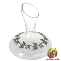 Декантер графин из стекла и олова Виноградная лоза Серия Классика. Высота 25 см. Португалия