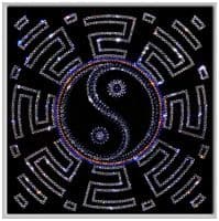 Хрустальная картина Ин-янь с орнаментом