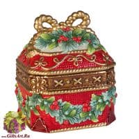 Сахарница Благоденствие. Новогодняя посуда. Керамика. Высота 13 см